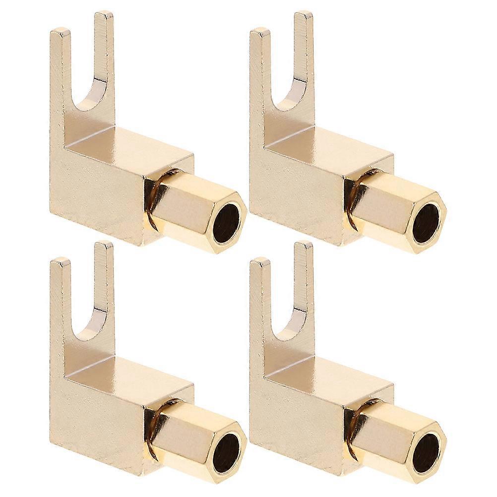 4pcs Speaker Connector Speaker Spade Connector Right Angle Banana Plug Clip