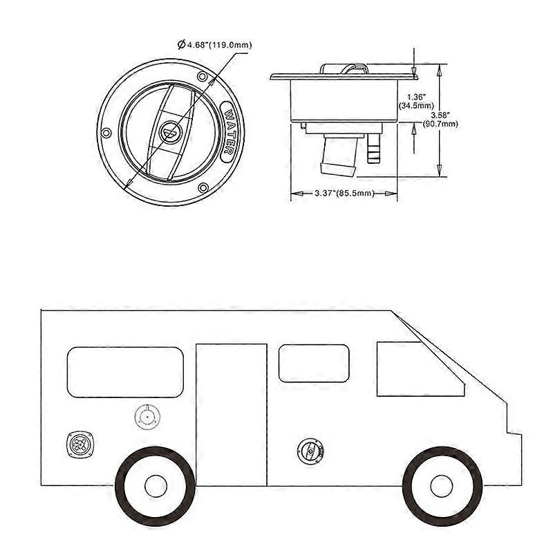 Caravan Accessories RV Modified Gravity Water Inlet with Lock Key Water ...