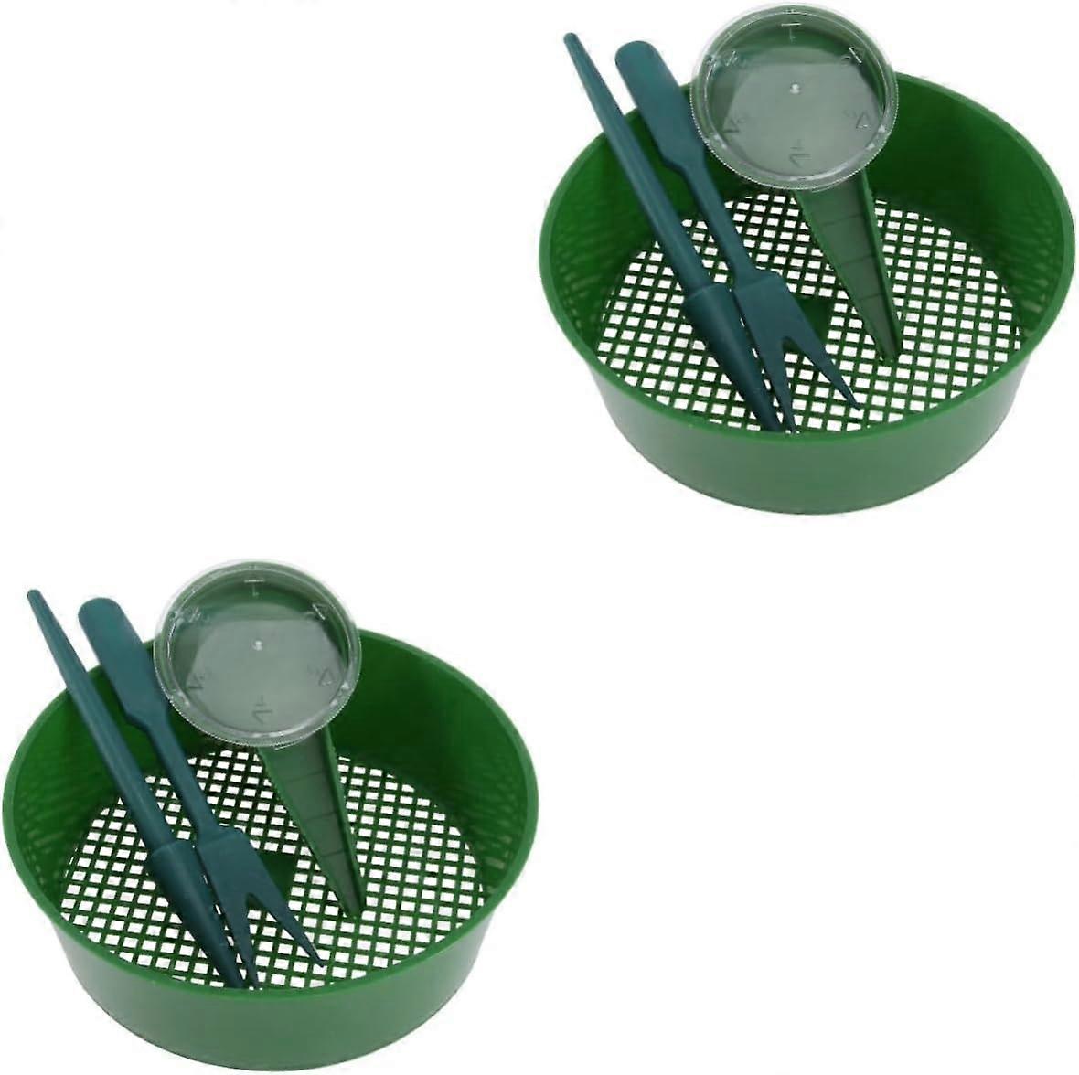 2 Sets Planting and Seeding Tools Widger Planter Seeder Tool Garden Soil Sieve Garden Sieve Gardening Mesh Riddle Garden Planting Tool Kit Dispenser P