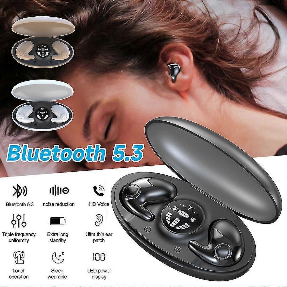 Bluetooth 5.3 Wireless Headphones Earphones Earbuds Touch Control Waterproof Noise Cancelling Invisible Sleeping LED Display