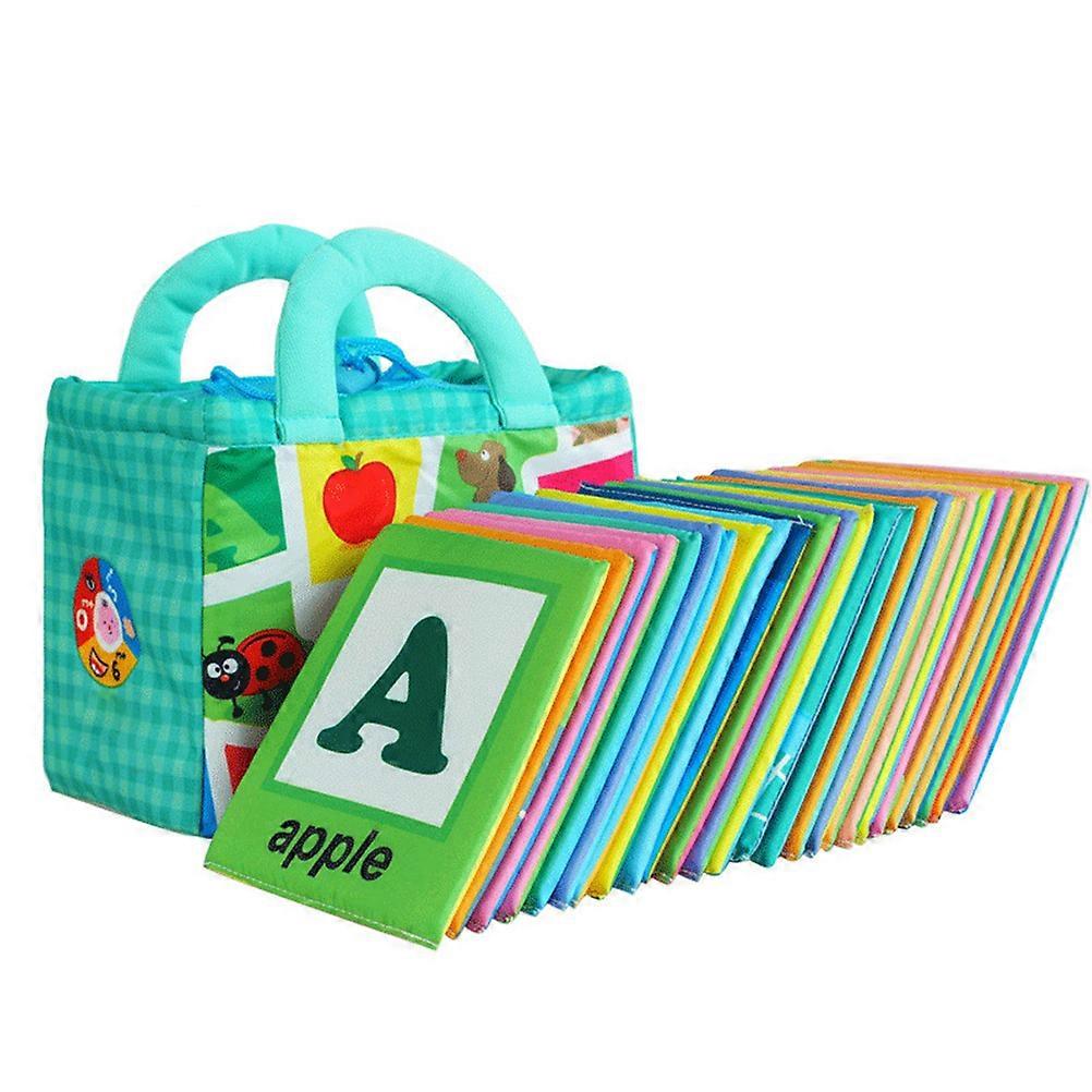 26pcs Soft Alphabet Cards With Cloth Storage Bag For Kids Abcs Learning Alphabet Learning Cloth Books