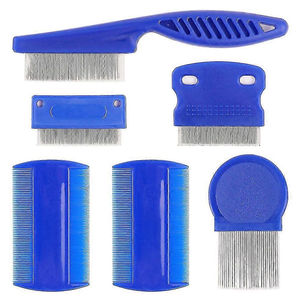 6 Pcs/set Pet Flea Combs, Fine Teeth Pet Comb Grooming Set For Cat Dog Flea Lice