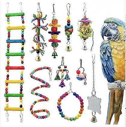 Safe Non-toxic Bird Toys 10-piece Parrot Bite Toy