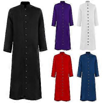 New Church Priest Trench Jacket Cassock Clergy Robe Preacher Men Liturgical Stand Collar Single Breasted Minister Choir Jm5-2