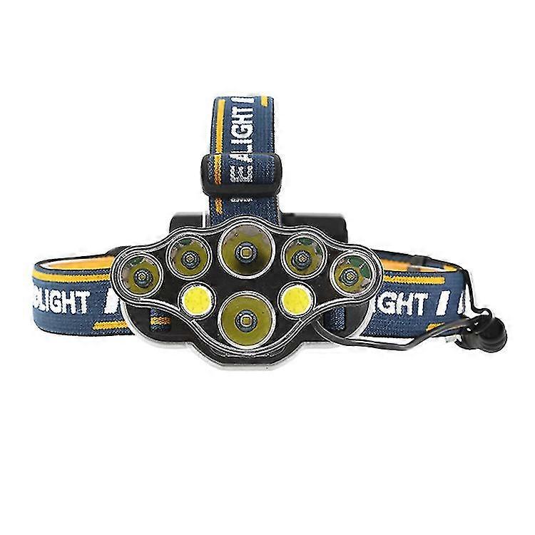 8 Modes Usb Rechargeable 8 Led Headlamp With Red Warning Light Super Bright Waterproof Headlamp For Outdoor Safety