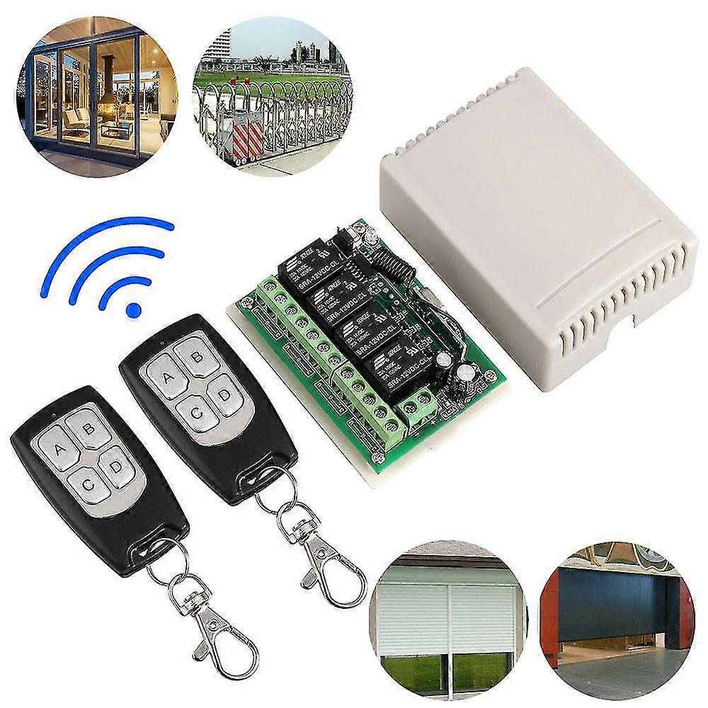 12V 4CH Channel Relay RF Wireless Remote Control Switch Receiver