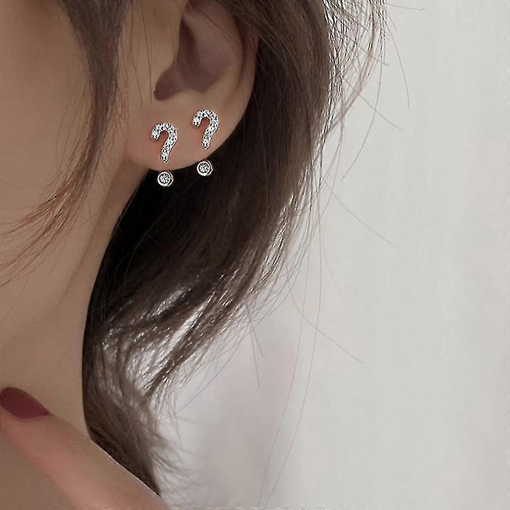 Femmes Point d’interrogation Point d’exclamation Forme Boucles d’oreilles Oreilles Clous Bijoux Gift_c