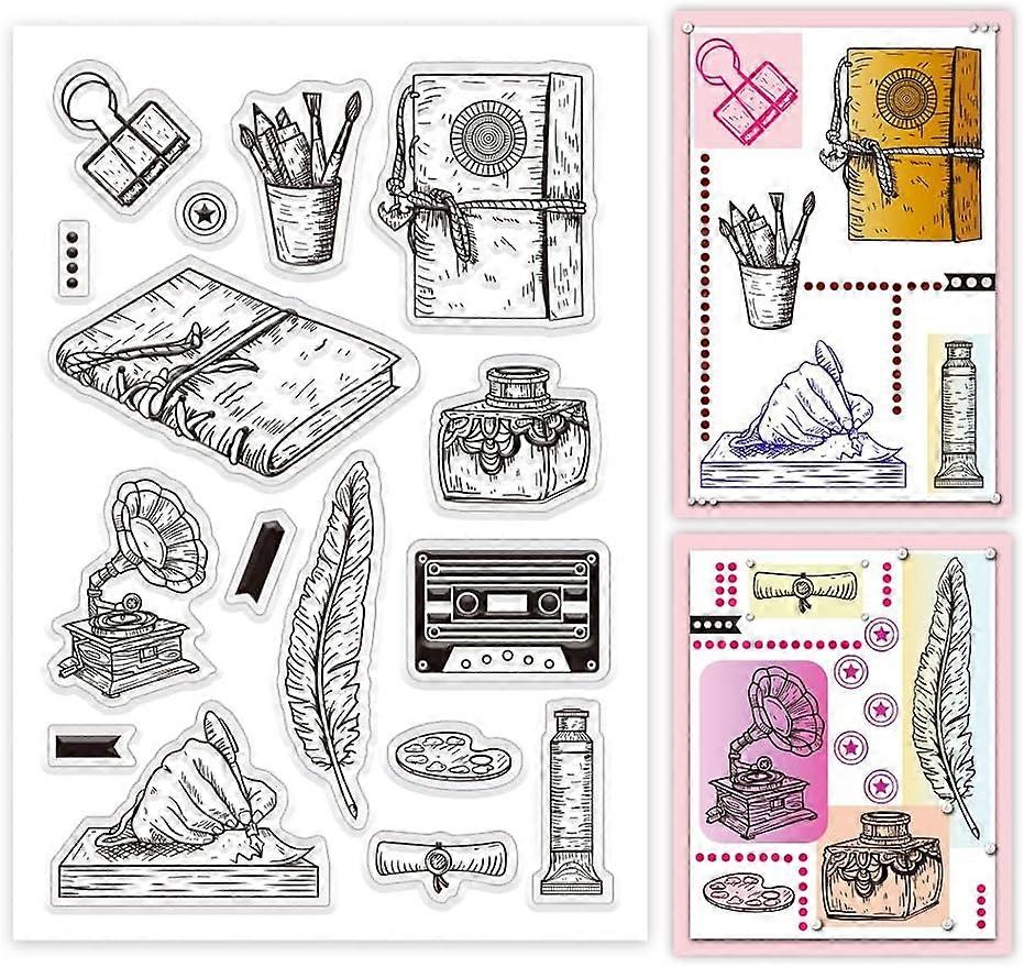 1Sheet Diary Silicone Clear Stamps