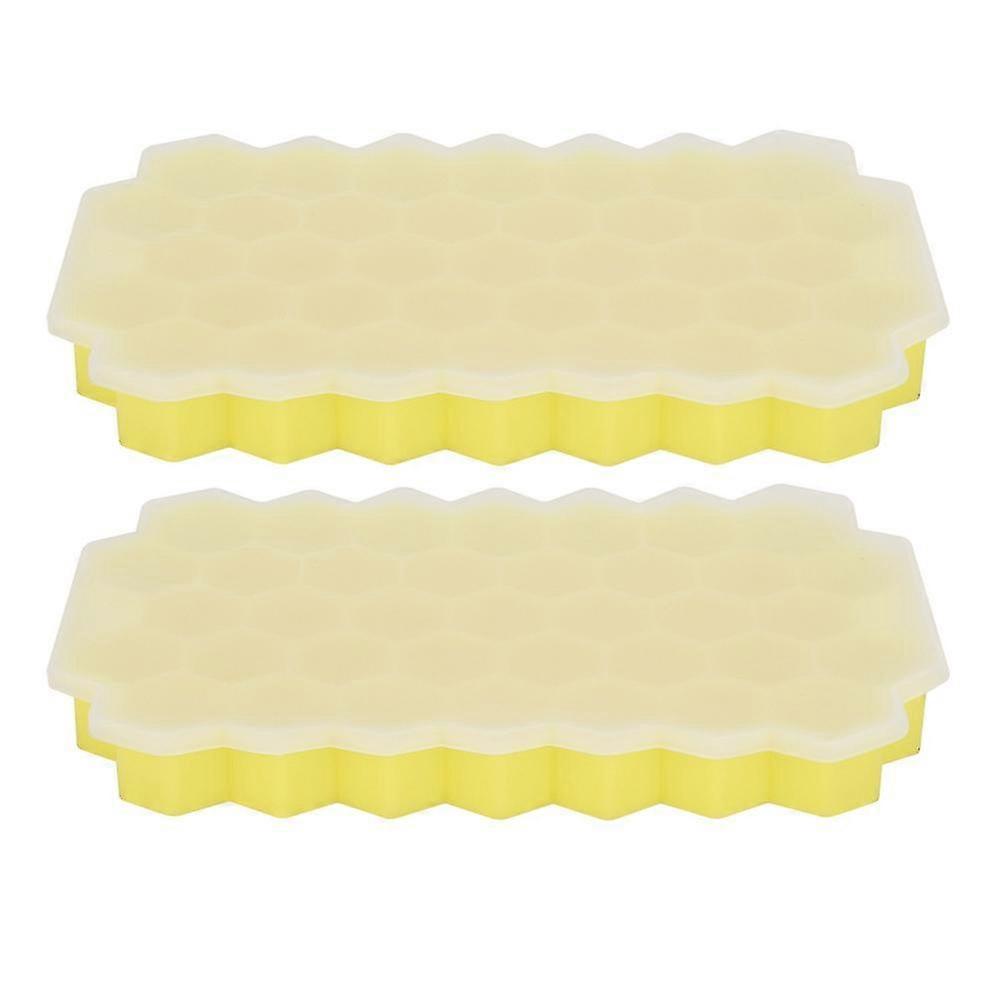 Flexible Silicone Ice Cube Tray with Lid - 37 Grids for DIY Kitchen Tool