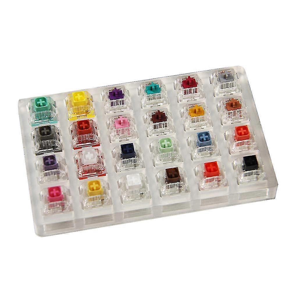24 Keys Switches Tester With Acrylic Base Blank Keycaps For Mechanical Keyboard Kailh Box Heavy Pro