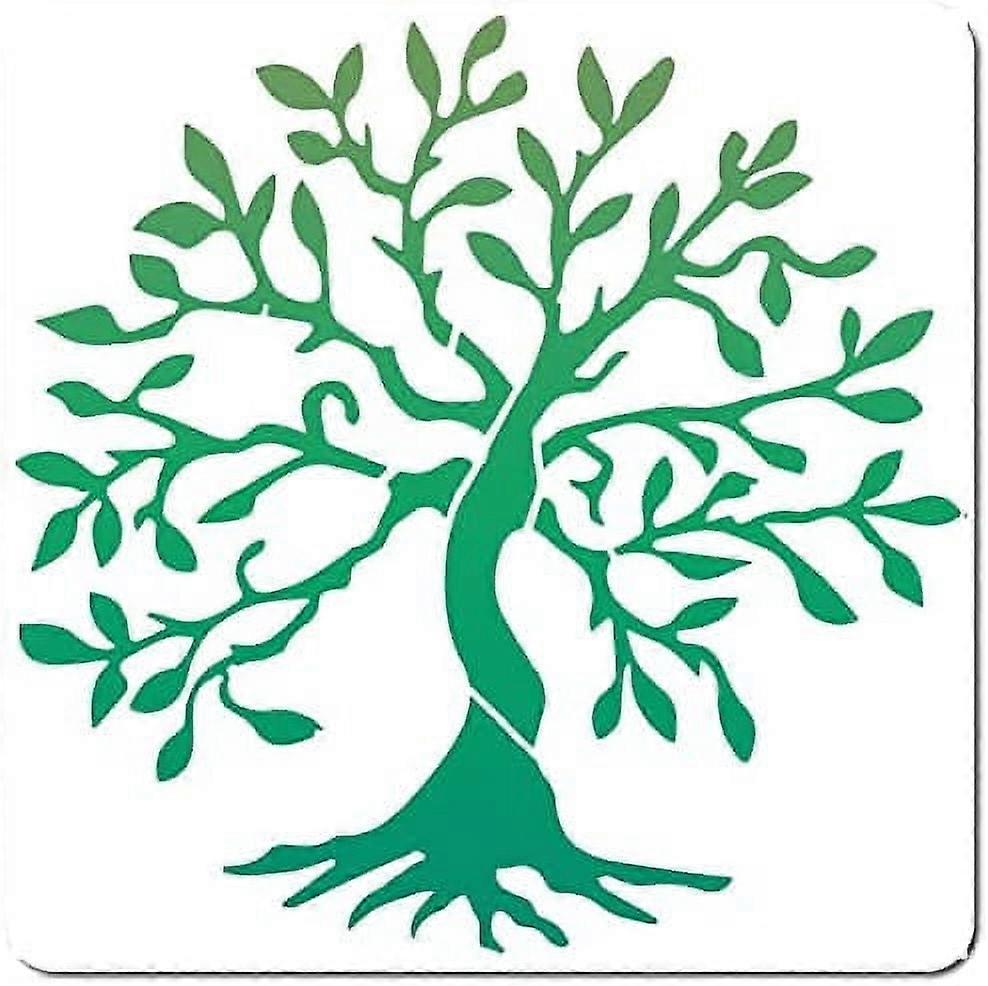 Tree of Life Stencil Template 12x12 Inch Large Reusable Sign Square Tree Stencils for Painting on Wood Wall Scrapbook Card Floor and Tile Drawing