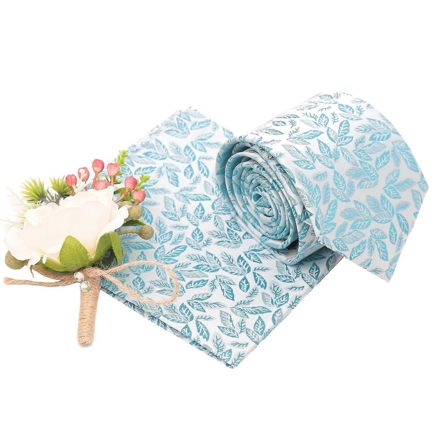 Turquoise Willow Tie and Pocket Square Set