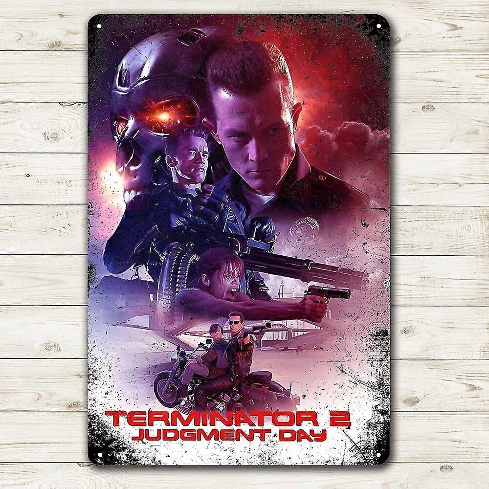 Terminator Judgement Day Filme Metal Poster Tin Sign (8x12 polegadas) Placa colecionável BPA770