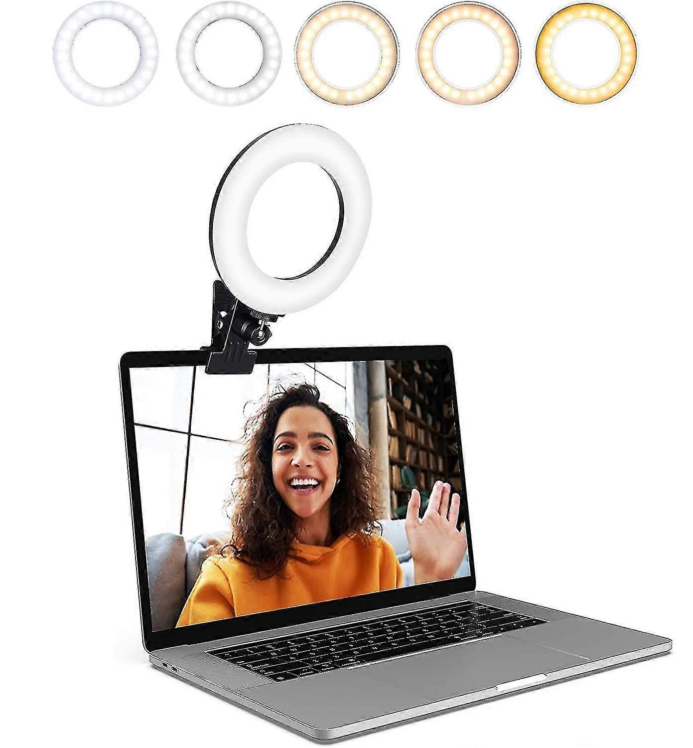 Video Conference Lighting Kit, Ring Light Clip On Laptop Monitor