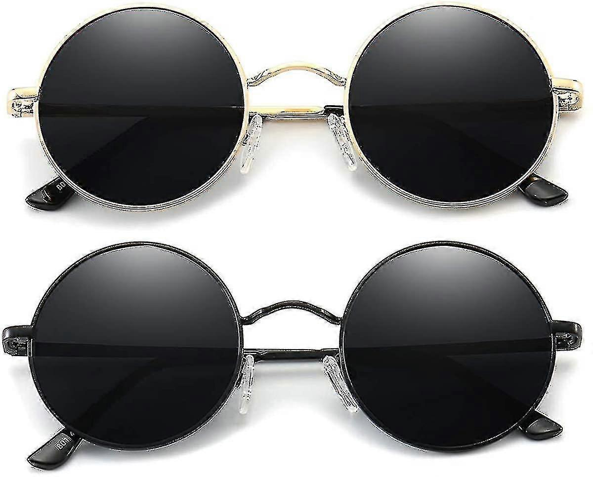 Vintage Round John Lennon Style Sunglasses – Small Lens Circle Frames For Men, Unisex UV400 Hippie Shades
