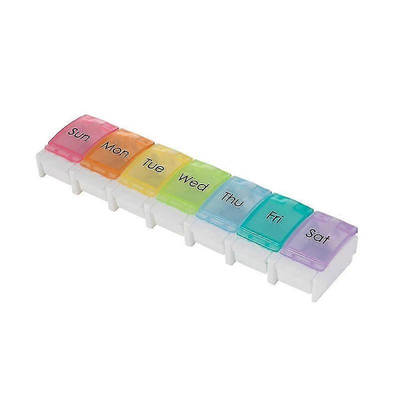 Weekly Pill Box Organiser, Food Grade Material Pill Organiser, Push Button Pill Organiser, Pill Box 7 Day Pop-up Medicine Organiser For Storing -T