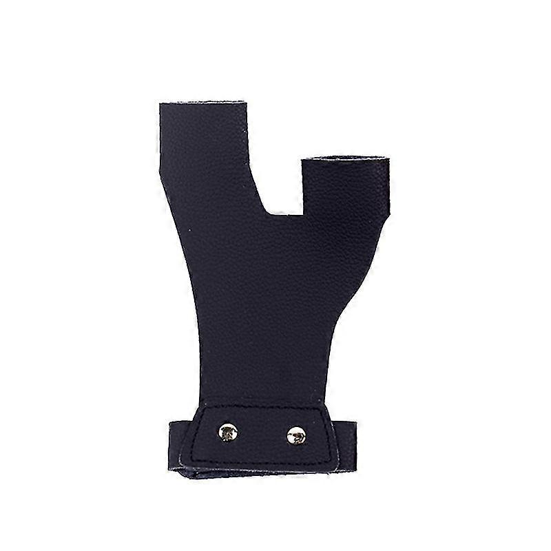 Okçuluk Atış El Koruma Kolları: Başparmak Atış Eldiven El Koruyucu Dişli Deri Atıcılar İçin Yay Kaynağı (1pc, Siyah)