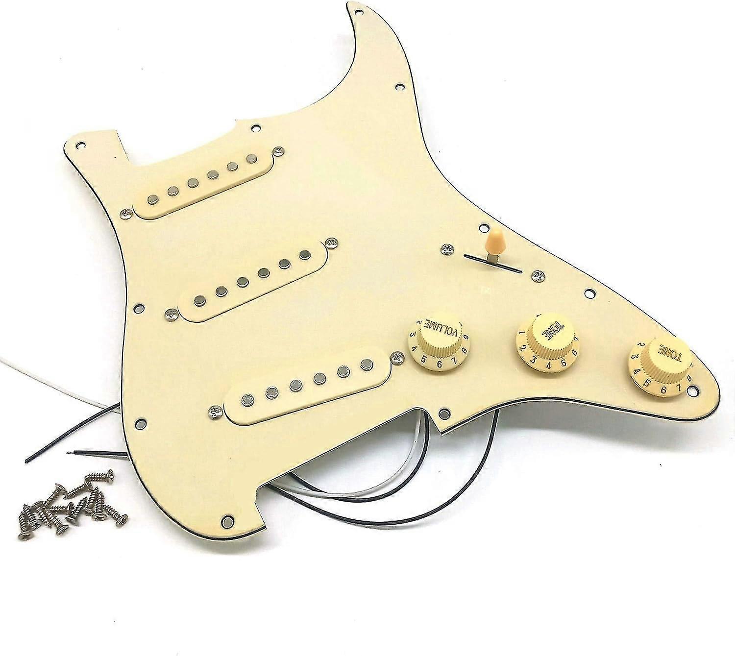 Yellow Electric Guitar Pickguard Pre-wired SSS Loaded Scratch Plate