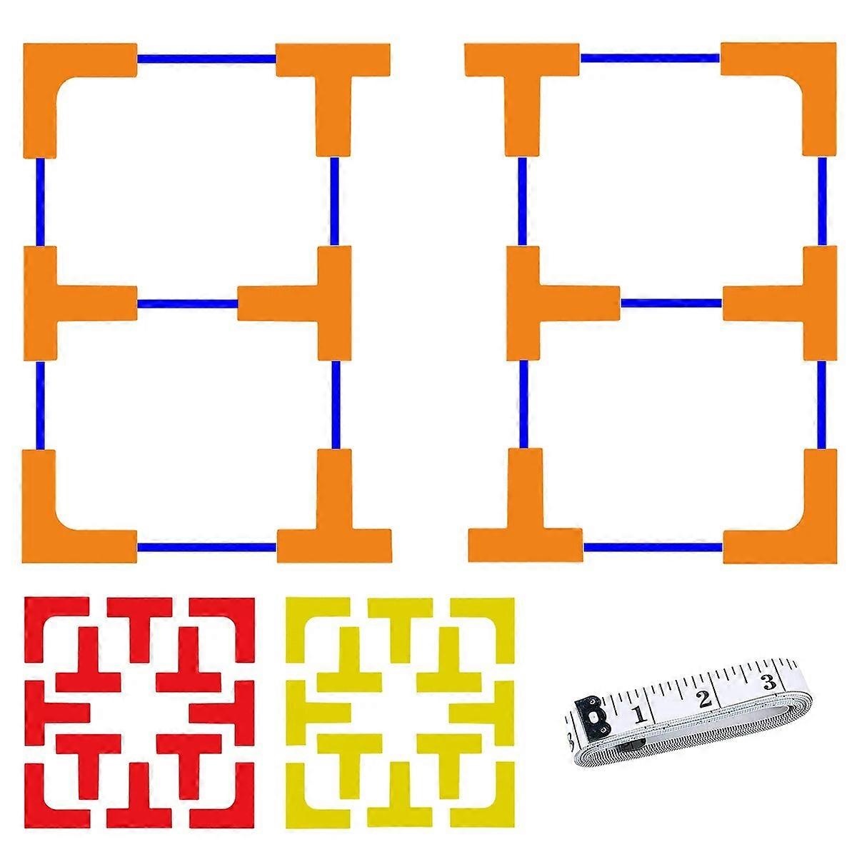 Pickleball Court Marker Lines Kit Racket Grounds Boundary Throw Down Markers with Tape Measure for Tennis Badminton