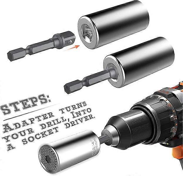 4-Piece Universal Socket Wrench Set - 7-19mm, High-Quality Chrome Vanadium