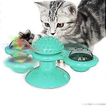 Giocattolo interattivo per gatti, giocattolo per gatti rotante per mulino a vento, spazzola per capelli per animali domestici Giocattoli per gatti giocattoli giocattoli per gatti catnip - Lake Blue