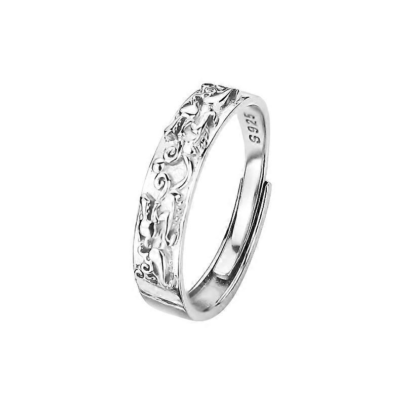 Argint Feng Shui PiXiu Protection Wealth Ring