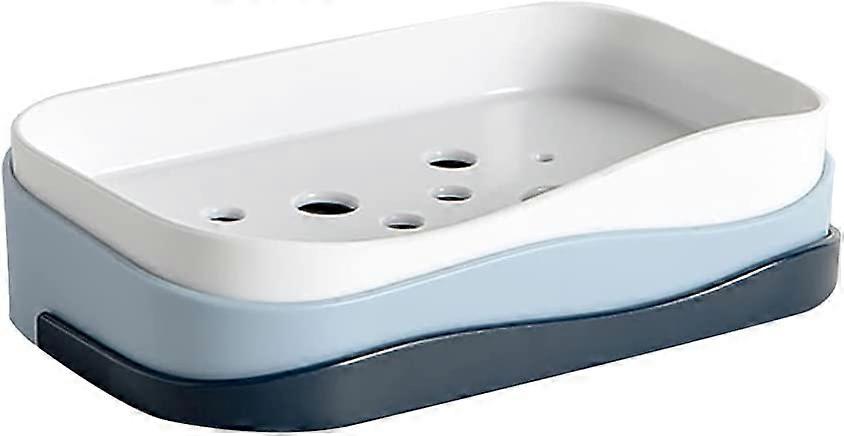 Double Layer Soap Box, Wall Mounted (Blue)