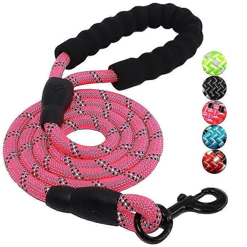 Rope Dog Lead With Soft Padded Handle, 1.5m Reflective Dog Lead And Multi-colour For Large Dogs