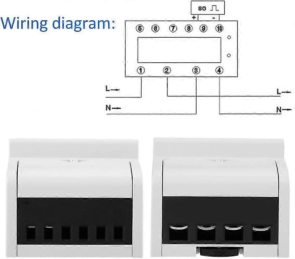 220v Multifunctional Digital Single-phase Electrical Energy Site Meter On Din Rail Meter 2 Line 4p (20(80) A)