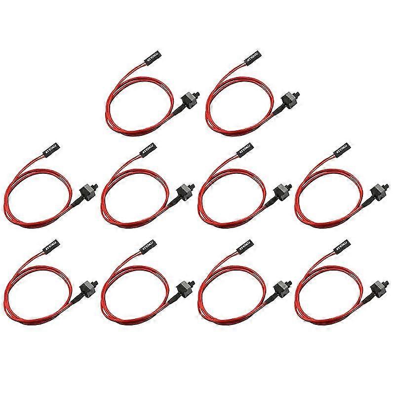 10packs 2 Pin Sw Pc Power Cable On/off Push Button Computer Switch Wire 1m-3m