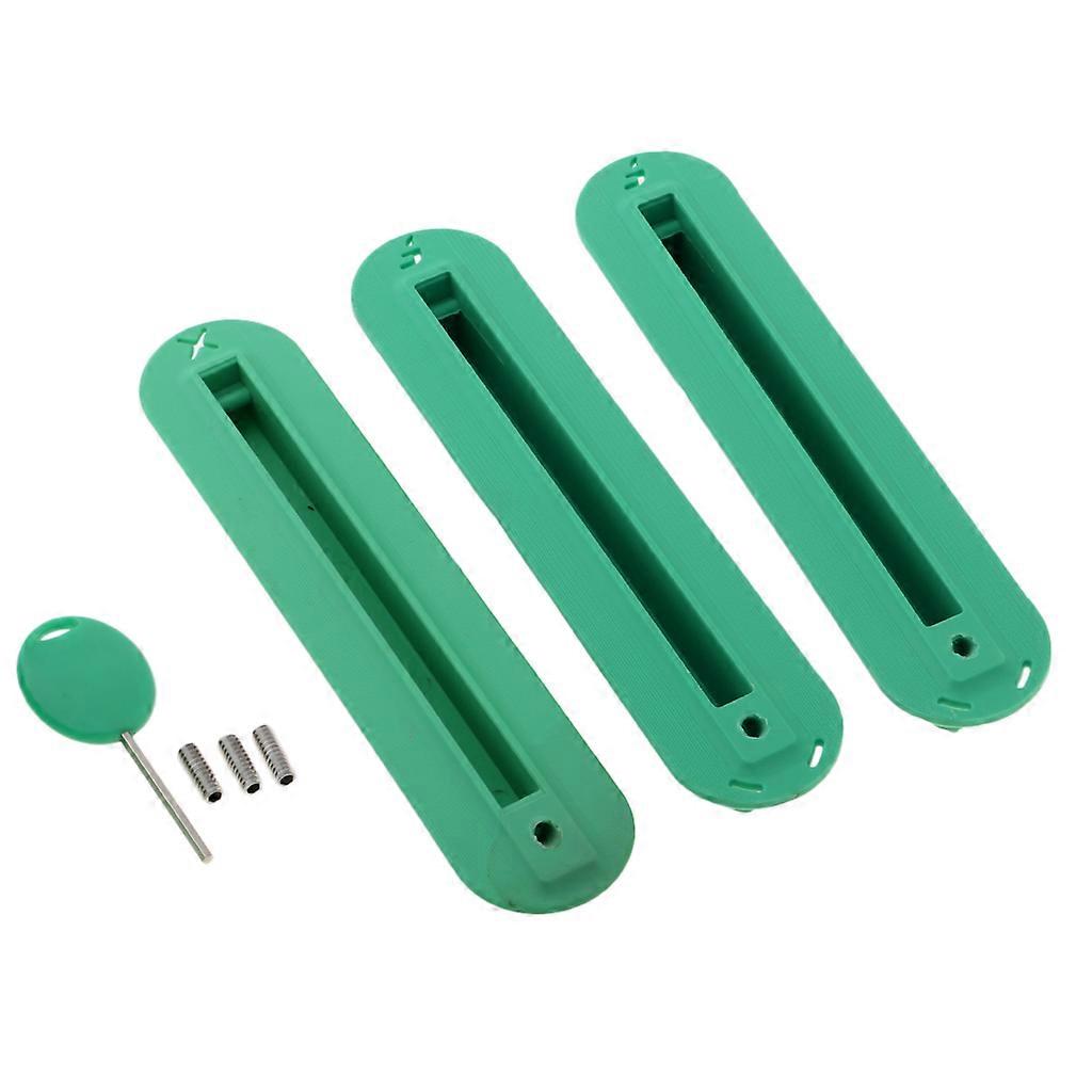 3  Sets   Tri  Box Surfing SUP Surfboard Fin Plug Set with Screw Green