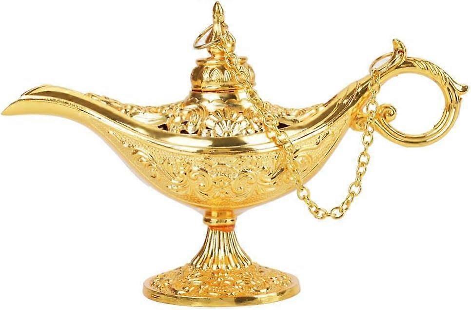 Metal Cin Lambası Aladdin Aladdin Magic Genie Işık Lüks Sihirli Çaydanlık Retro Elf Işık Çaydanlık Yağ Lambası Ev Için Işık Dilek Koleksiyonu