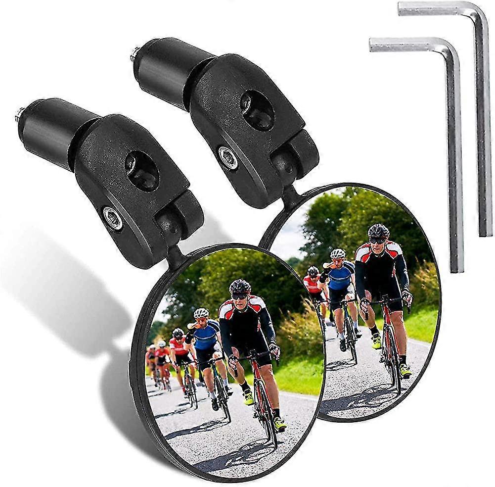 2 Pieces Bike Mirror, 17.4-22mm Bike Handlebar Mirror, 360adjustable Bike Convex Mirror