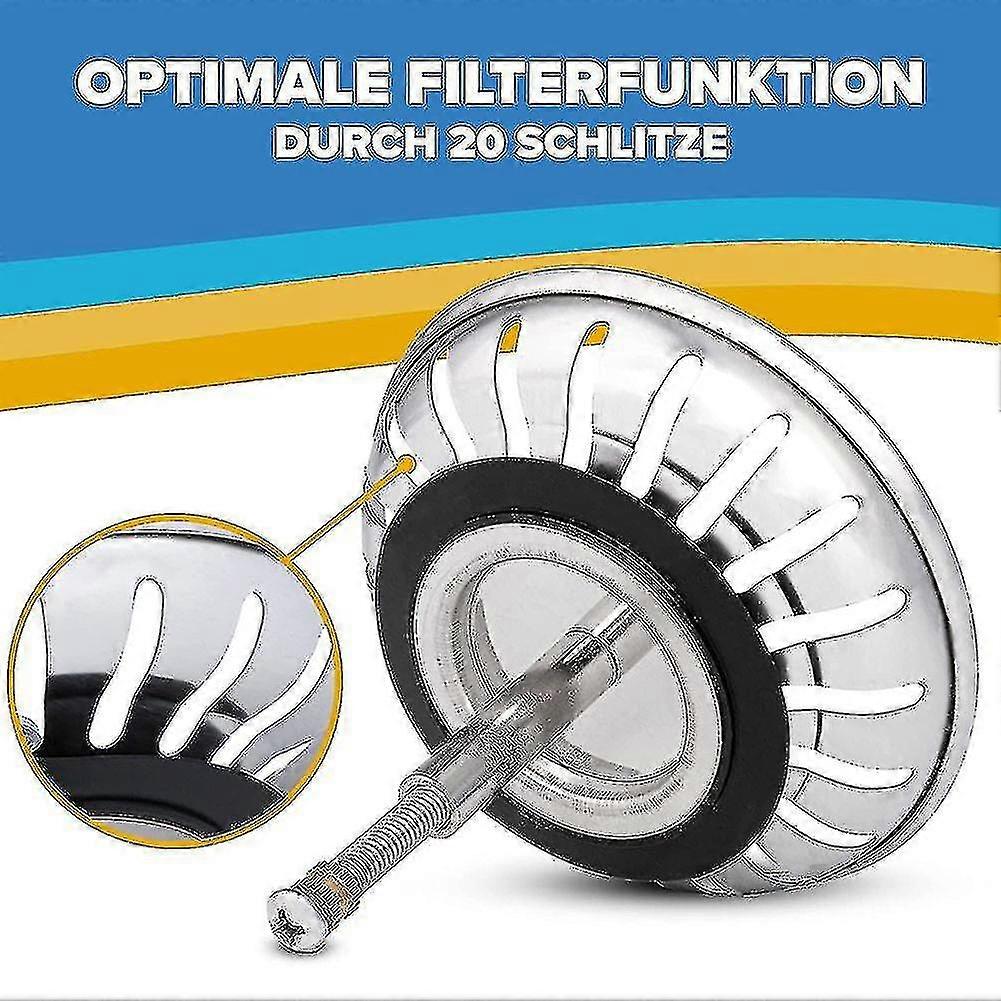 79/82mm For Blanco Replacement Adjustable Kitchen Sink Drain Strainer Rustproof Stainless Steel Sink Strainer With Plug Function - JA