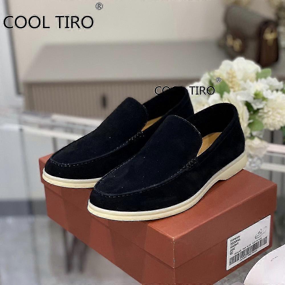 Sand ruskind mænd Loafers Casual Moccasins Summer Walk Sko Rund tå Slip-ons Flad Kørsel Dovne Beanie Sko Gentleman Dress Shoe