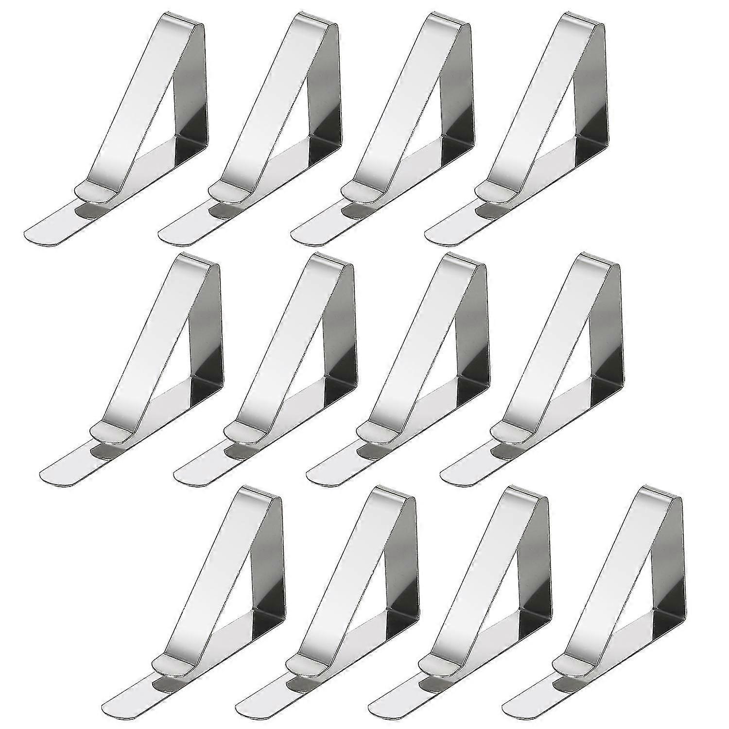 12pcs Pack Of Silver Table Cloth Clips With Adjustable Clamp High Quality Metal Parties Home Use