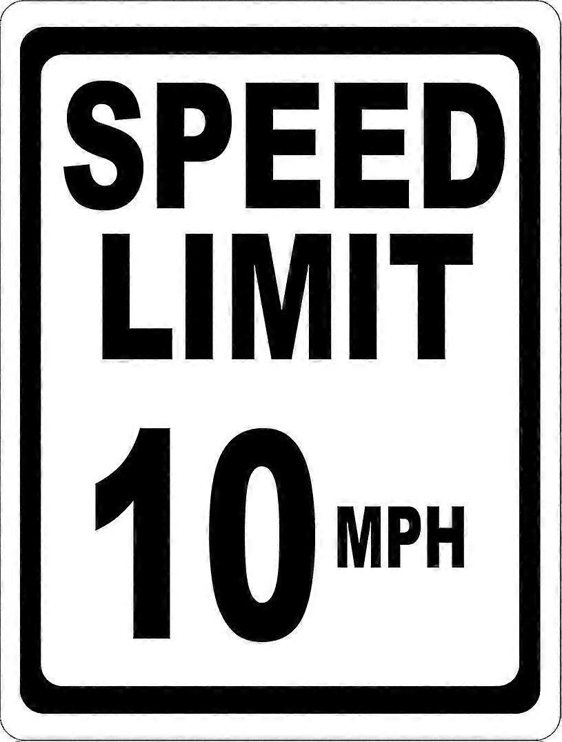Limite de velocidade 10 mph sinal. 8x12 polegadas OU 12x16 polegadas de metal. Modo 3603