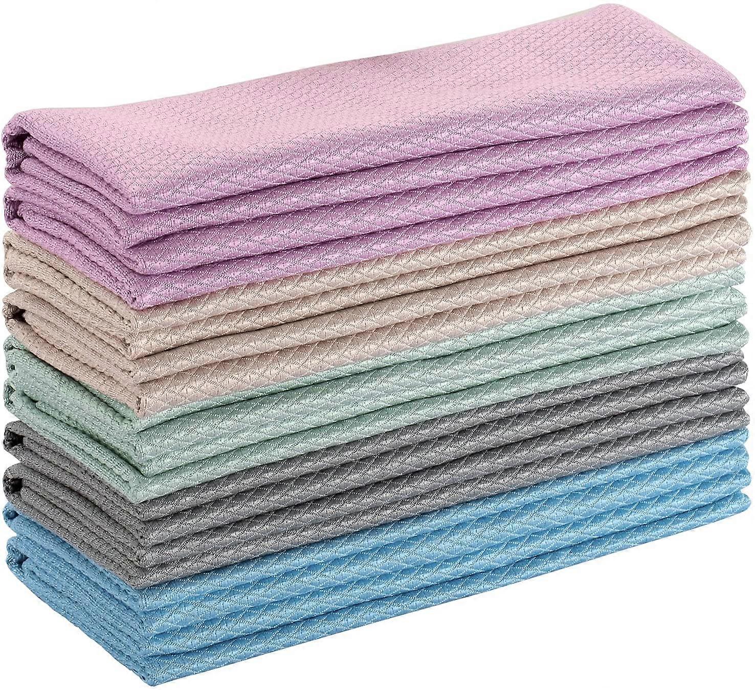 10 pieces of microfiber tableware cleaning cloth (random color)