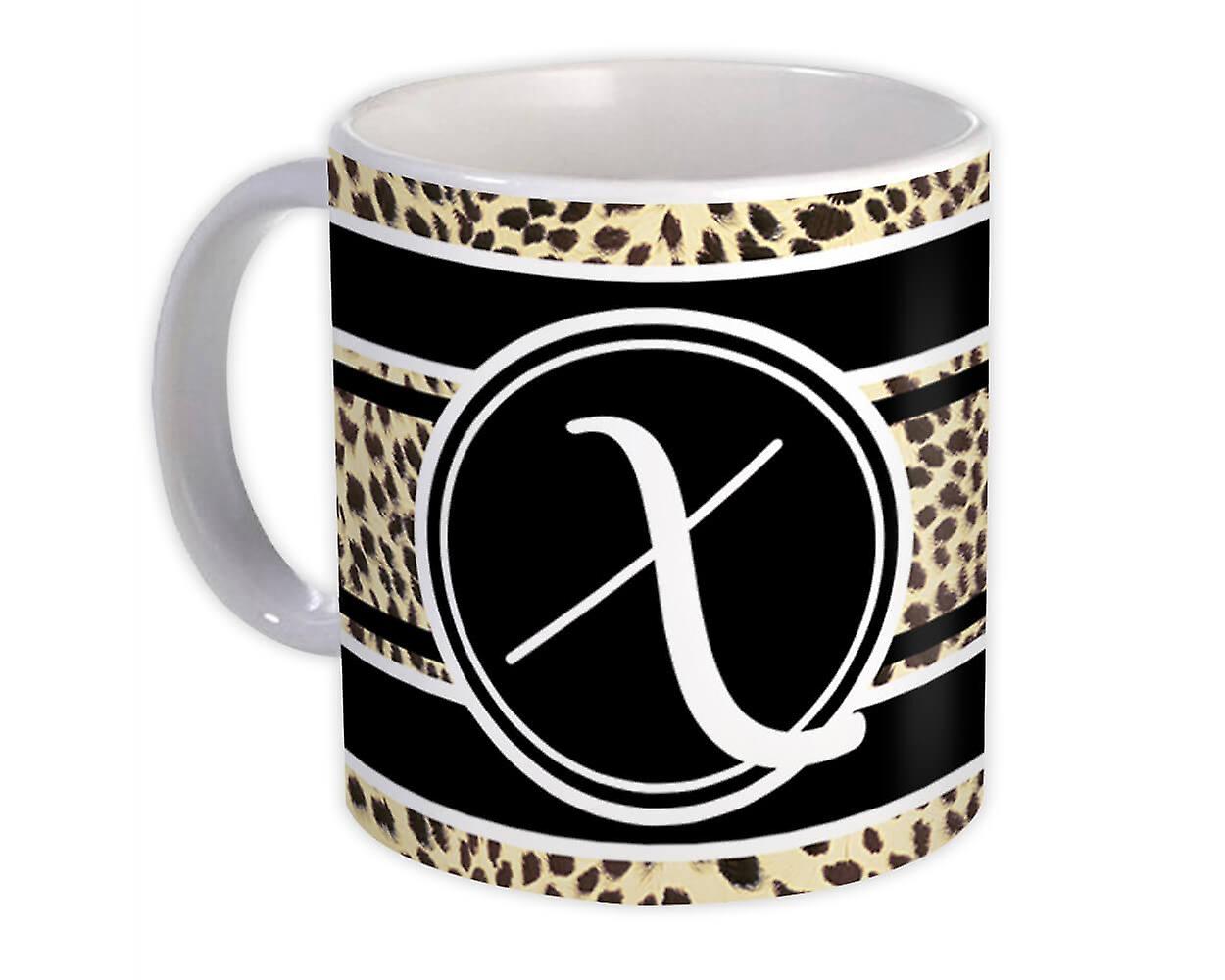 Gift Mug: Monogram Letter X Cheetah