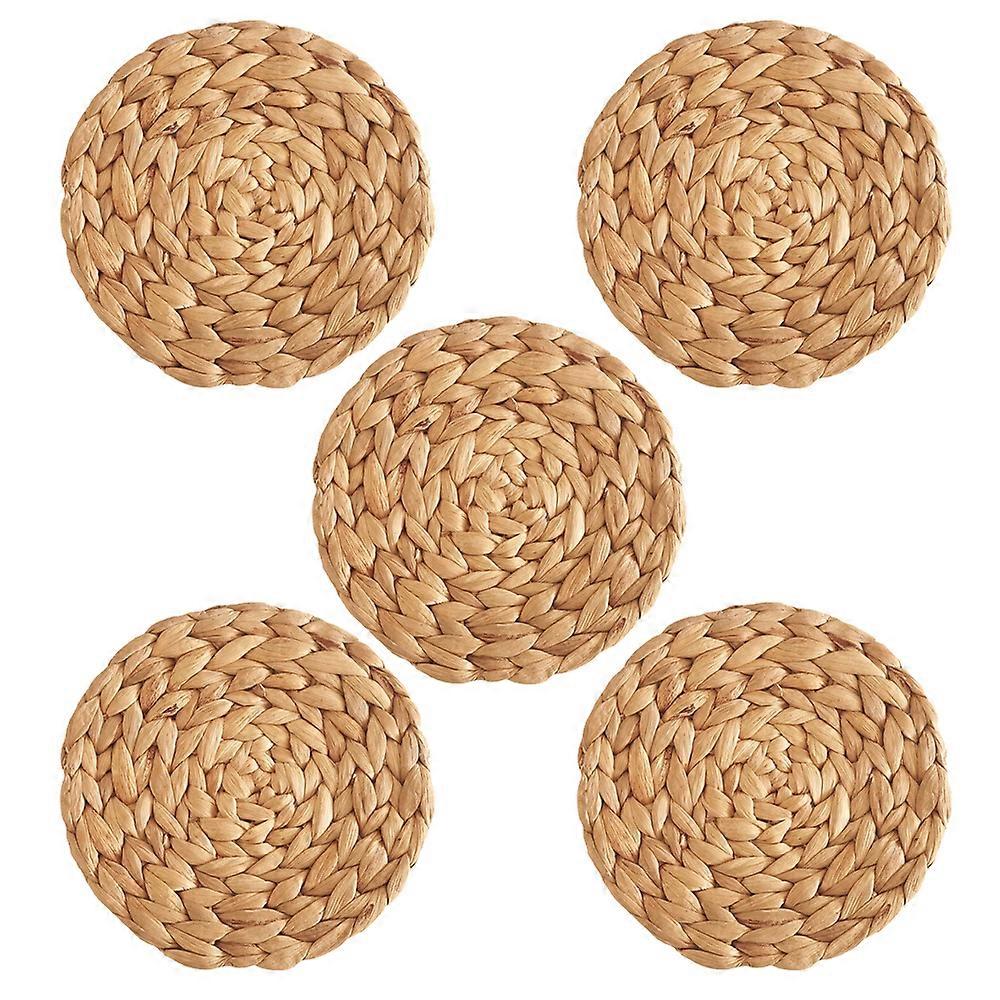 Set de 5 sets de table ronds - Rotin Tissé - 10cm Sets de table ronds