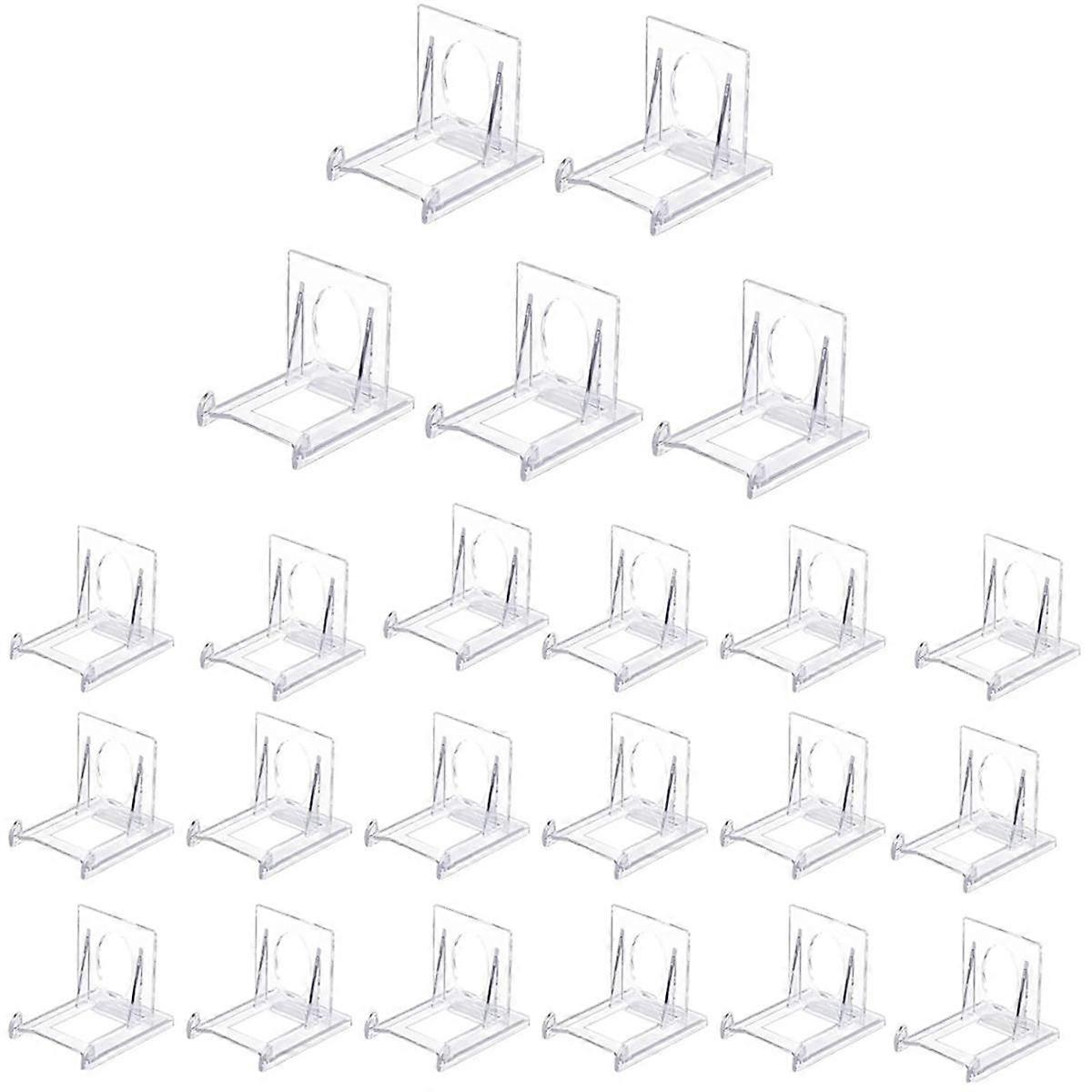 24 Pcs Clear Plastic Display Stand, Adjustable Clear Plastic Display Stands Easel Multifunctional Display Holder