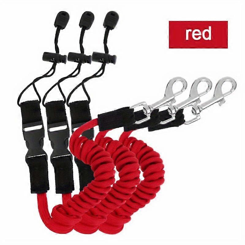 3 Pcs Kayaking Paddle Rope, Stretchable Kayak Leash Canoe Accessories Fishing Rod Tether