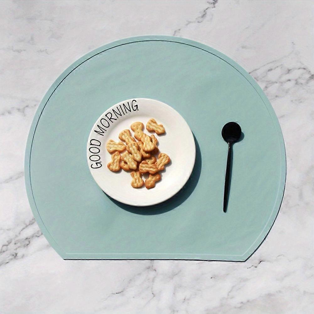 1pc Premium Half-Circle Silicone Placemat - Water-Resistant, Heat-Proof, Non-Slip, Easy Clean & Ultra-Durable - Perfect for Kitchen & Dining Table, Ef