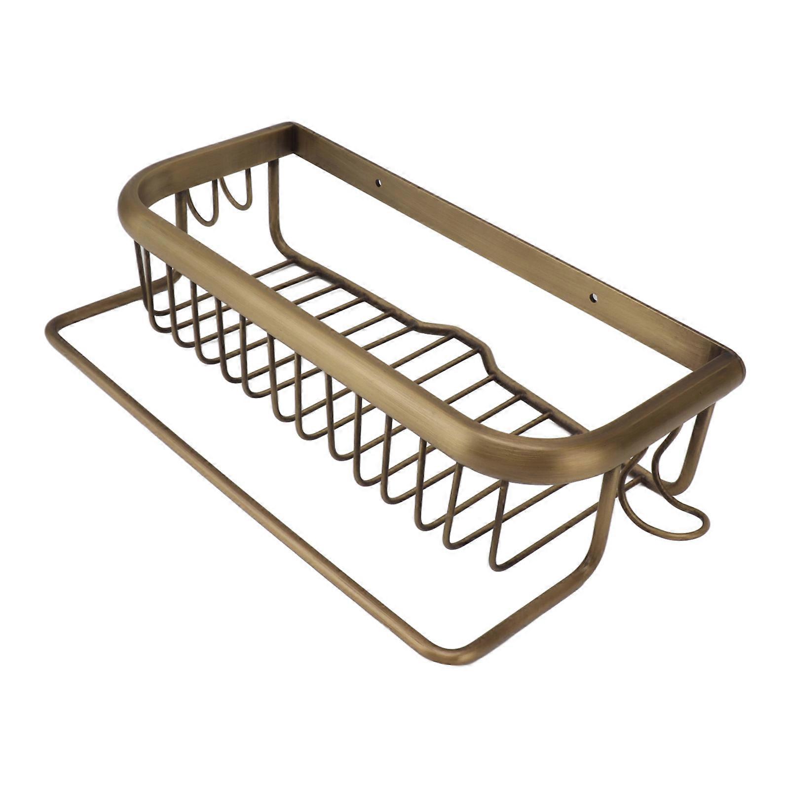 Retro Copper Shower Caddy Small Space-Bathroom Storage with Drainage Installation Kit