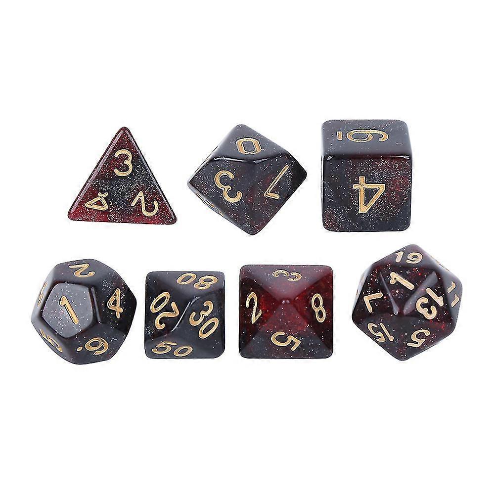 Starry Sky Double Color Multi Side Board Game Dice Set - 7PCs Acrylic Material