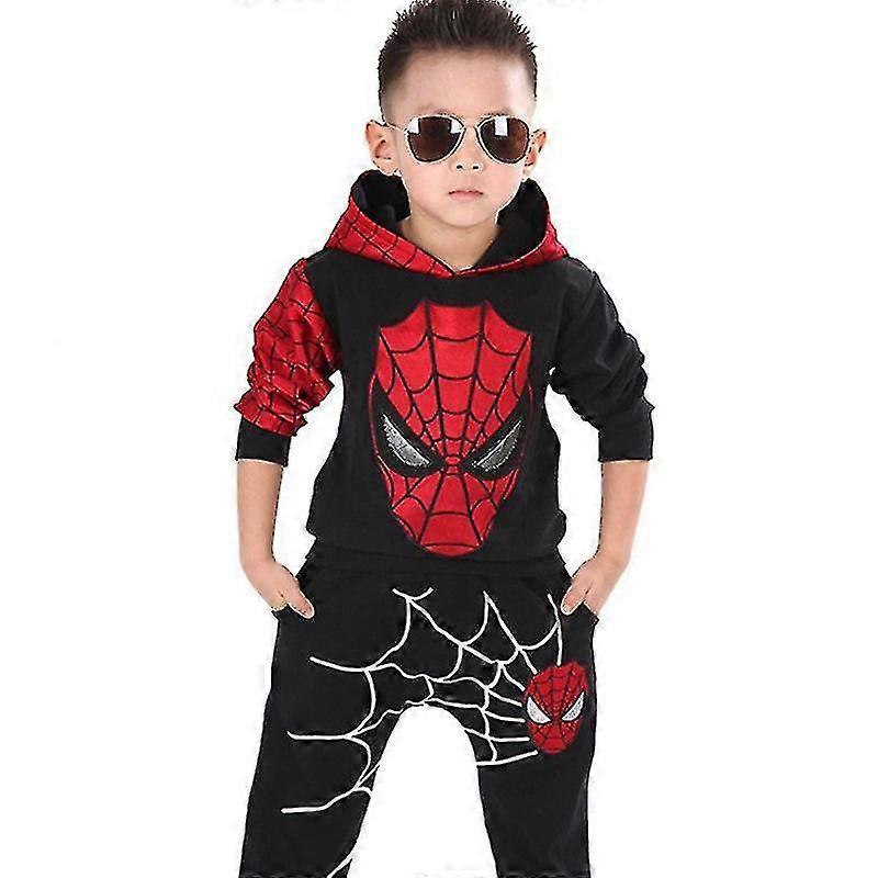 Hmwy-Kid Boy Spiderman Tracksuit Hoodie Sweatshirt Pants Set Outfit Clothes
