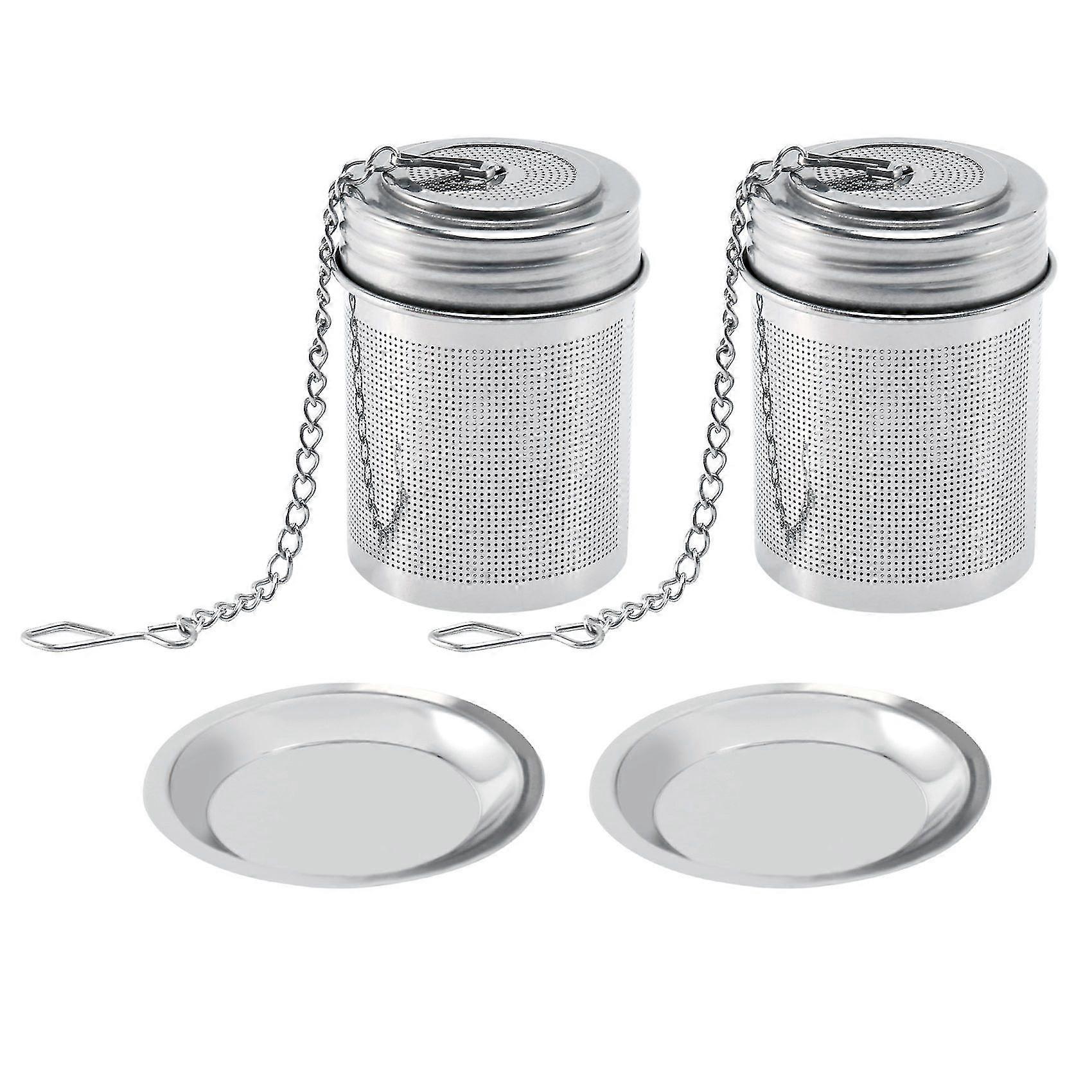 Tea Ball Infuser - Stainless Steel Tea Infusers For Loose Tea With Chain Hook & Saucer - Extra Fine