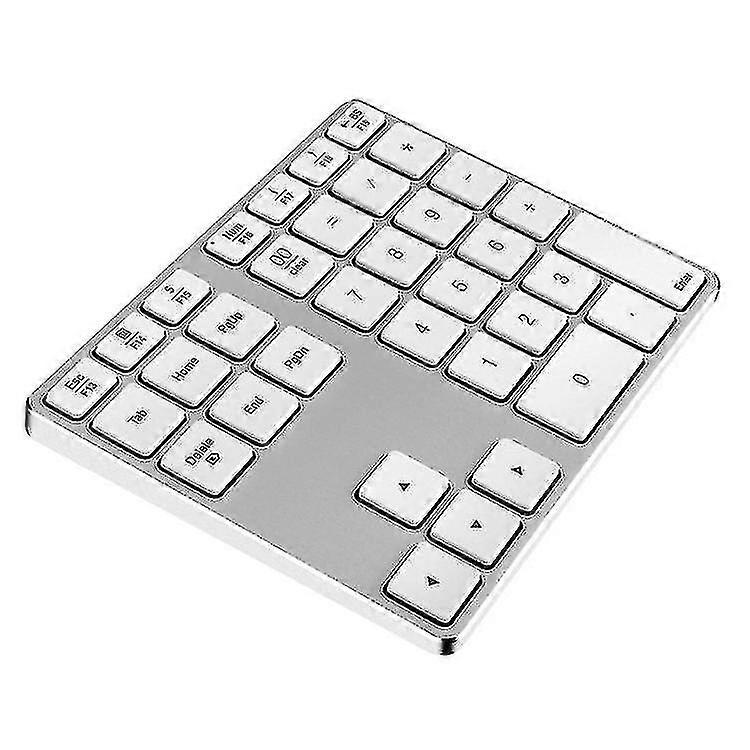 34 Keys Numeric Keypad Wireless Bluetooth Aluminum Alloy Rechargeable Numeric Keypad For External Laptop Computer