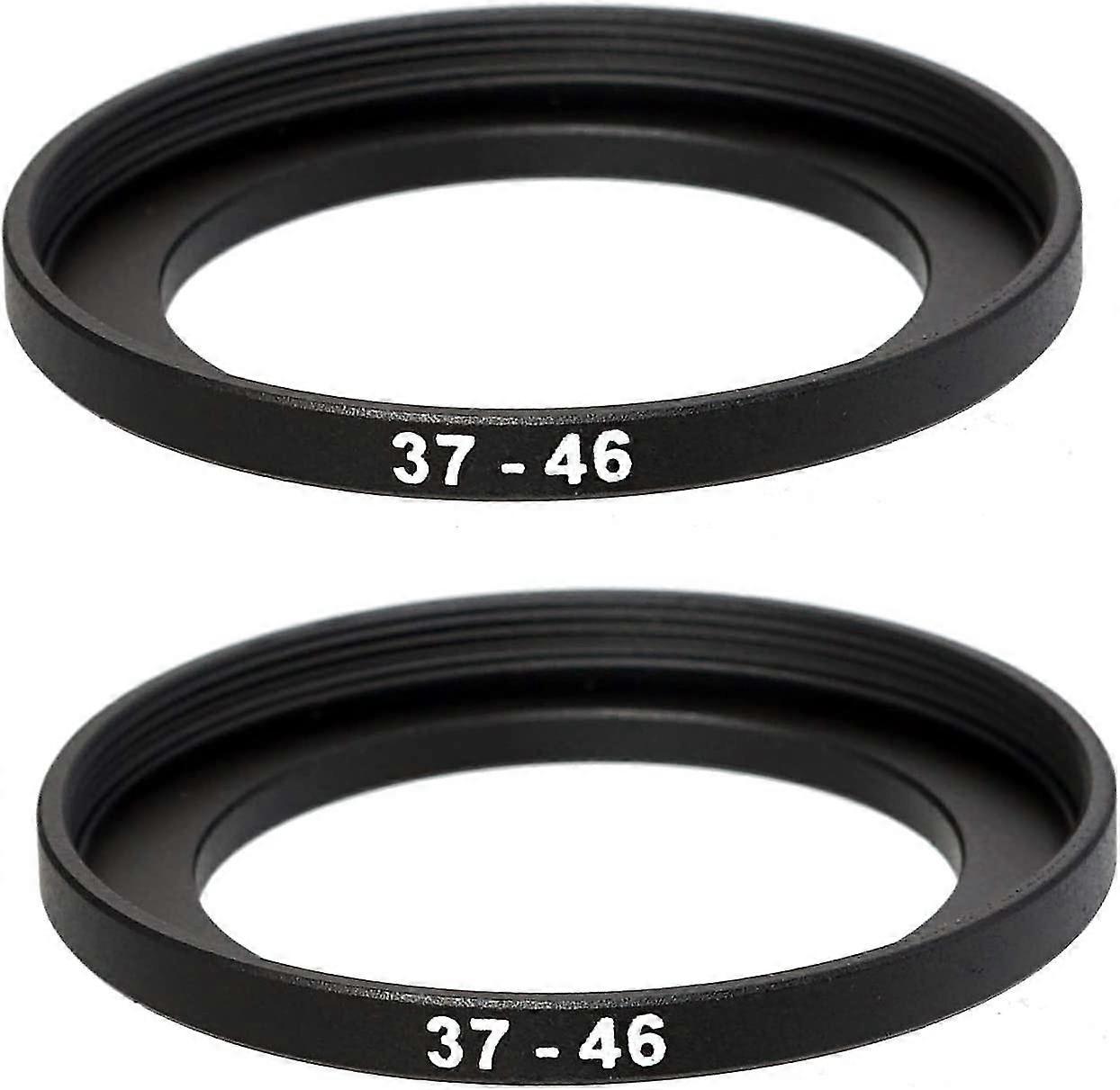 (2 Pcs) 37-46Mm Step-Up Ring Adapter, 37Mm To 46Mm Step Up Filter Ring, 37Mm Male 46Mm Female Stepping Up Ring For Dslr Camera Lens And Nd Uv Cpl Infr
