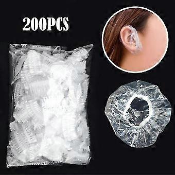 200pcs Clear Earmuffs Shower Waterproof Hair Coloring Ear Protector Cover Caps